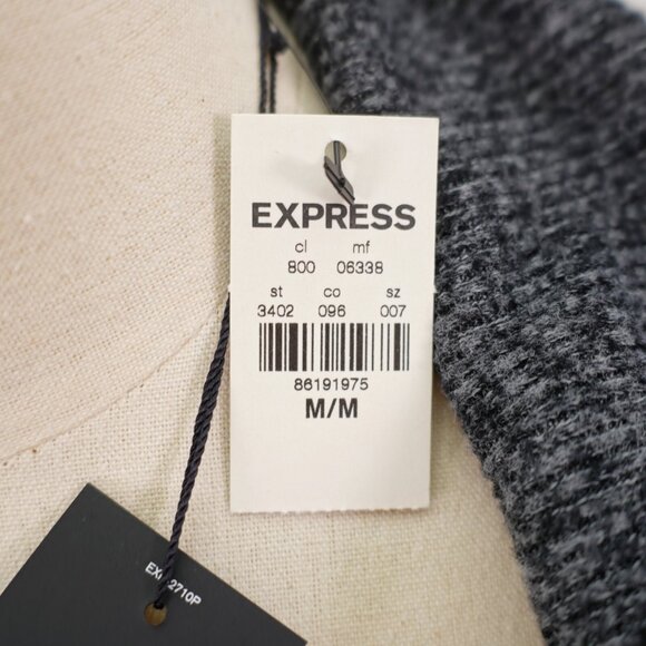 NEW‎ Express One Eleven Gray Knit Medium Cowl Scoop Neck Sweater Rayon Polyester - Picture 5 of 10